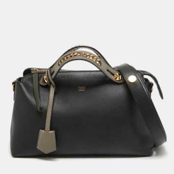 مملوكة مسبقًا Fendi Black/Grey Leather Small By The Way Shoulder Bag
