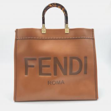 مملوكة مسبقًا Fendi Brown Leather Large Sunshine Tote Bag