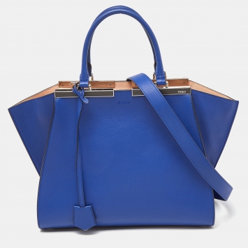 Pre Owned Fendi Blue Leather Medium 3Jours Tote
