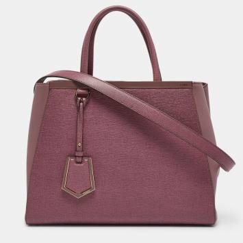 Pre Owned Fendi Lilac Leather Medium 2Jours Tote