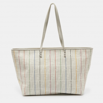 Pre Owned Fendi Multicolor Zucca Coated Canvas Spalmati Roll Shopper Tote