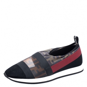 Pre Owned Fendi Multicolor Stretch Mesh Slip On Sneakers Size 38