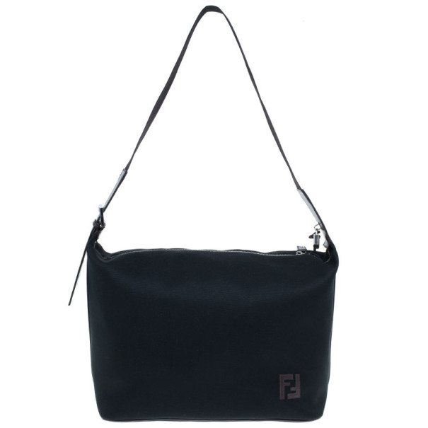 Fendi Black Canvas Messenger Bag