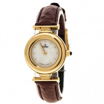 Pre Owned Fendi White Mother of Pearl 320L Women's Wristwatch 23 mm