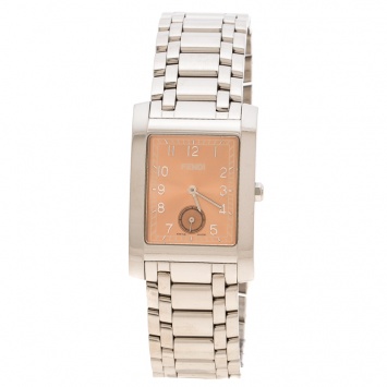 Pre Owned Fendi Metallic Pink Stainless Steel 7000G Men's Wristwatch 27 mm