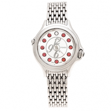 Pre Owned Fendi Silver Stainless Steel Crazy Carats 10500L Women's Wristwatch 33 mm