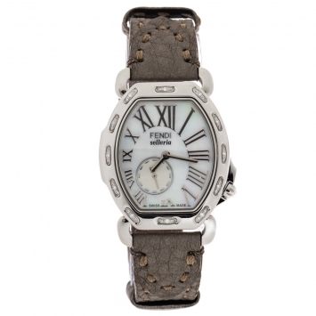 Pre Owned Fendi MOP Stainless Steel Diamond Selleria 8400M Women's Wristwatch 34 MM