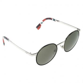 Pre Owned Fendi Black/Silver FF0090/S Round Sunglasses