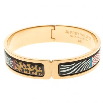 Pre Owned Frey Wille Spirit Of Africa Safari Multicolor Fire Enamel Ballerina Bracelet XS
