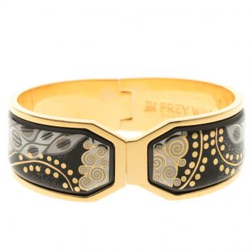 Pre Owned Frey Wille Hommage À Gustav Klimt Nixe Fire Enamel Gold Plated Contessa Clasp Bracelet S