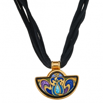 Pre Owned Frey Wille Hommage à Alphonse Mucha Half Moon Pendant Multi Cord Necklace