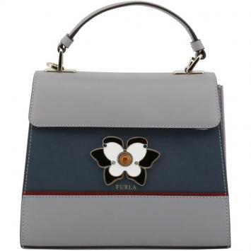 Pre Owned Furla Onice Smooth Leather Colorblock Small Furla Mughetto Top Handle Bag