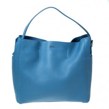 Pre Owned Furla Blue Leather Capriccio Hobo 