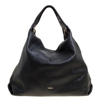 مملوكة مسبقًا Furla Black Leather Elisabeth Hobo