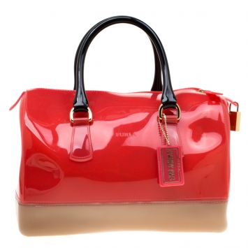 Pre Owned Furla Multicolor Rubber Candy Satchel