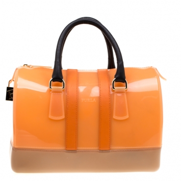 Pre Owned Furla Multicolor Rubber and Leather Candy Satchel