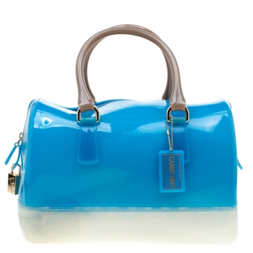 Pre Owned Furla Tri color Rubber Candy Satchel