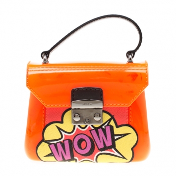 Pre Owned Furla Orange/Black Wow Candy Bon Bon Crossbody Bag