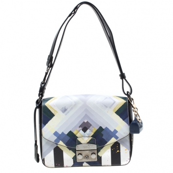 Pre Owned Furla Multicolor Printed Leather Metropolis Shoulder Bag
