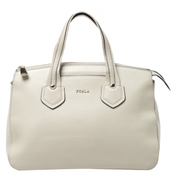 Pre Owned Furla Beige Leather Giada Satchel