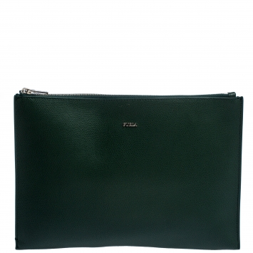 Pre Owned Furla Multicolor Lizard Print Leather Clutch