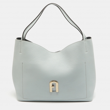 Pre Owned Furla Light Blue Leather Primula Tote