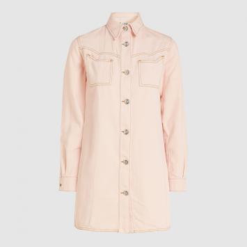 Pre Owned Ganni Pink Denim Shirt DK  34