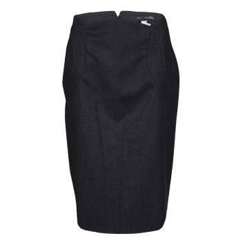 Pre Owned Gianfranco Ferre Dark Grey Wool Pencil Skirt M