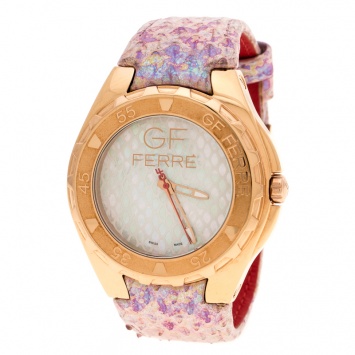 Pre Owned Gianfranco Ferre Mother of Pearl Gold-Plated Stainless Steel 9062J Women's Wristwatch 43 mm