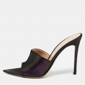 Gianvito Rossi Purple Suede Elle Slide Sandals Size 38