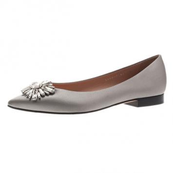 Pre Owned Gina Grey Satin Felicity Ballet Flats Size 39
