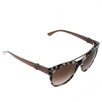 Pre Owned Giorgio Armani Brown Leopard/Brown Gradient AR8050 Wayfarer Sunglasses