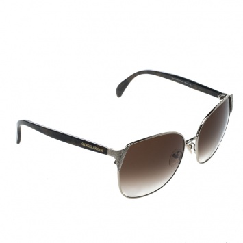 Pre Owned Giorgio Armani Silver/Brown Gradient GA854/S Wayfarer Sunglasses