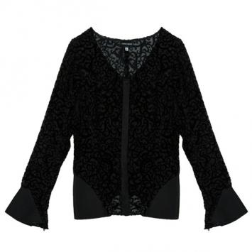 Pre Owned Giorgio Armani Devore Long Sleeve Top L