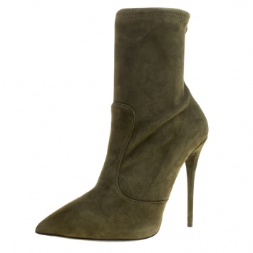 مملوكة مسبقًا Giuseppe Zanotti Khaki Suede Ankle Boots Size 40