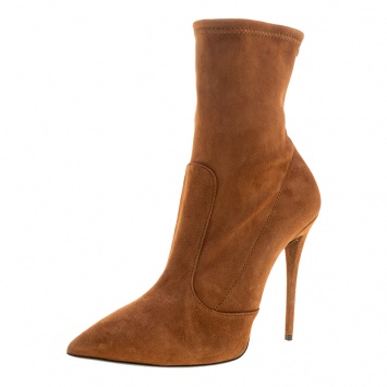 Pre Owned Giuseppe Zanotti Brown Suede Ankle Boots Size 38