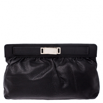 Pre Owned Giuseppe Zanotti Black Leather Clutch