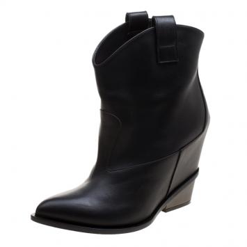 مملوكة مسبقًا Giuseppe Zanotti Black Leather Pointed Toe Boots Size 41