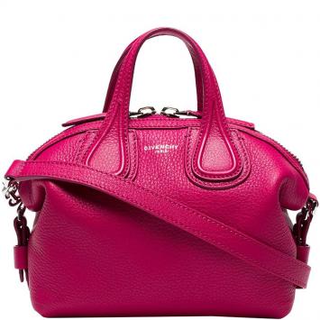 Pre Owned Givenchy Fuchsia Leather New Micro Nightingale Top Handle Bag