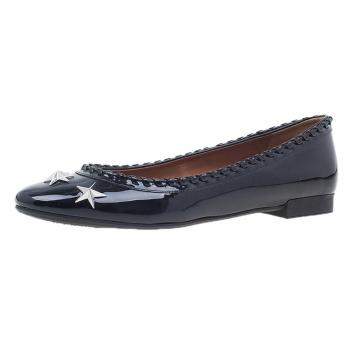 Pre Owned Givenchy Black Star Studded Whipstitch Leather Ballet Flats Size 39.5