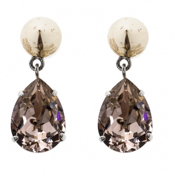 Pre Owned Givenchy Magnetic Spike Crystal Two Tone Metal Drop Earrings