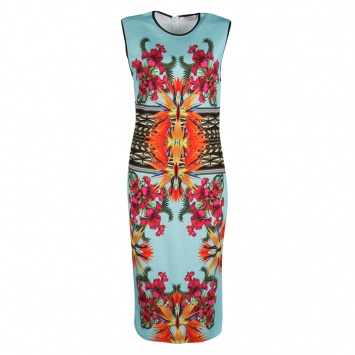 Pre Owned Givenchy Floral Printed Knit Sleeveless Bodycon Dress M