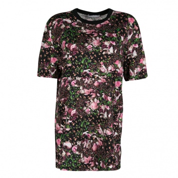 Pre Owned Givenchy Floral Printed Oversized Crew Neck T-Shirt S