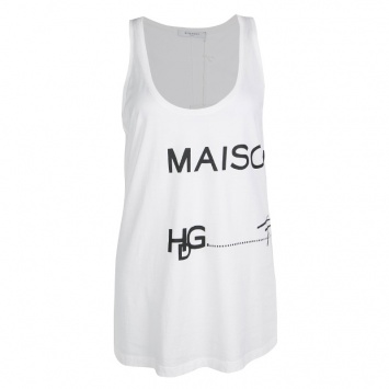 Pre Owned Givenchy White Cotton Oversized Maison Tank Top M