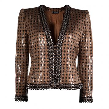 Pre Owned Givenchy Brown Embellished Jacket M