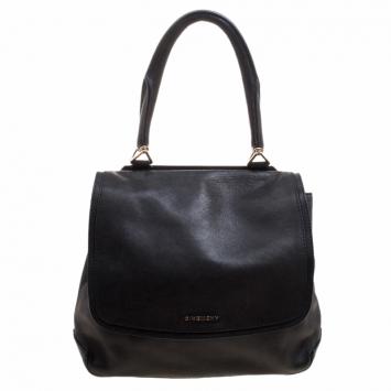Pre Owned Givenchy Black Leather Top Handle Bag