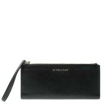 Pre Owned Givenchy Black Leather Pandora Continental Wallet