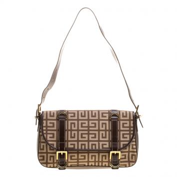 مملوكة مسبقًا Givenchy Beige/Brown Canvas and Leather Shoulder Bag