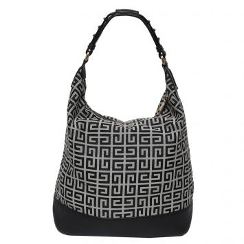 Pre Owned Givenchy Black Monogram Canvas/Leather Shoulder Bag