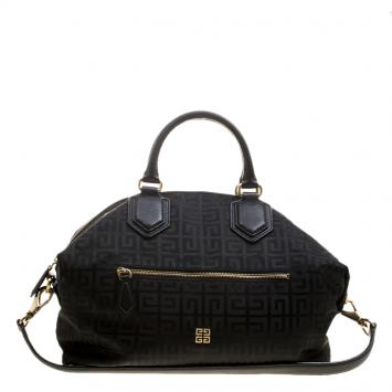 Pre Owned Givenchy Black Nylon Signature Top Handle Bag